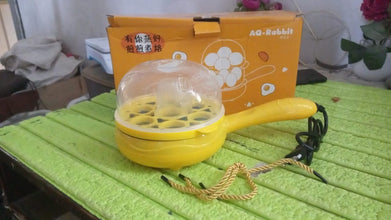 Multi functional Electric 2 in 1 Egg Frying Pan with Egg Boiler Machine Measuring Cup with Handle the24kgal