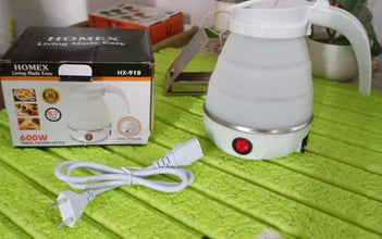 Travel Folding Electric Kettle 600W - (304 Stainless Steel & Silicone) the24kgal