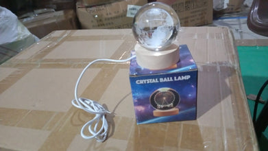 World 3D Crystal Ball lamps With Wood Base (1 Pc) the24kgal