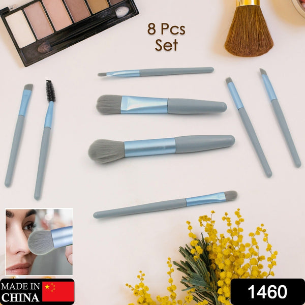 8-Piece Mini Makeup Brush Kit – Portable Premium Synthetic Set with Case (Mix Colors) the24kgal