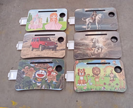 Multi-Purpose Laptop Desk for Study and Reading with Foldable, Cupholder & Drawer (1 Pc / Mix Catoon Design / 58×38 Cm) the24kgal