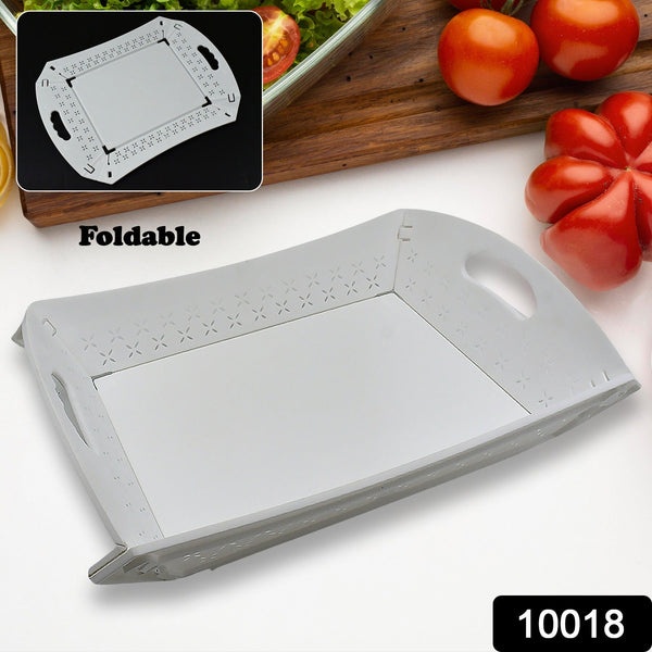 Foldable Plastic Serving Tray - Portable with Handle for Kitchen & Dining (1pc) the24kgal