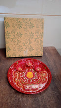 Hand-Painted Decorative Pooja Thali with Ganesha Motif and Diyas the24kgal