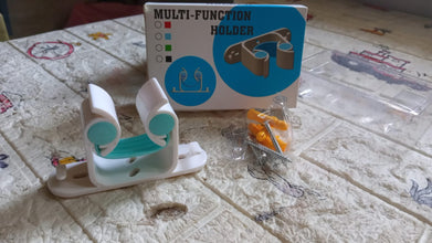 Multifunctional Holder With 4 Screw Wall Mounted Broom Organizer Cleaning Tools Holder Hanger, Hanging Hook for Bathroom Kitchen, Multi Function Holder Garage Clip Bike Hanger Wall Mount Set  (1 Pc) the24kgal