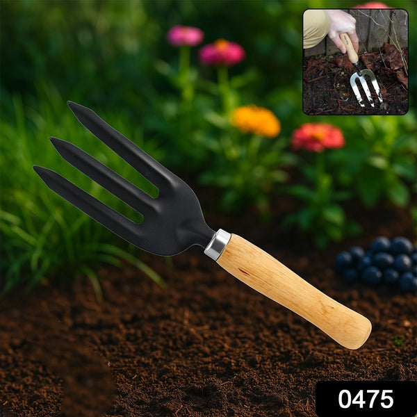 Hand Weeding Fork (Steel, Black) the24kgal