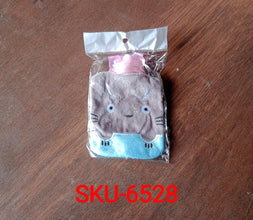 Grey Cat Print Small Hot Water Bag with Cover for Pain Relief the24kgal