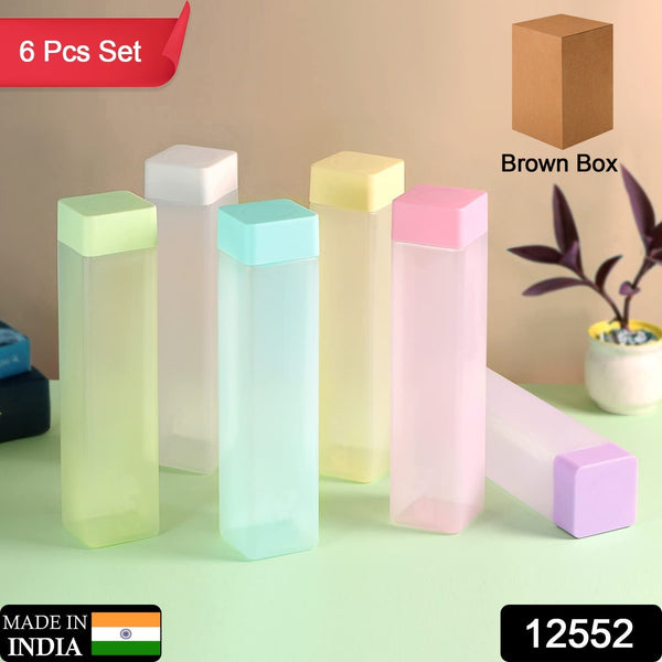 Large Capacity Plastic Water Bottle | Set of 6 | Square Water Bottle (940ml each) the24kgal