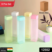 Large Capacity Plastic Water Bottle | Set of 6 | Square Water Bottle (940ml each) the24kgal