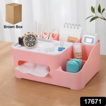 6-Compartment Desk Organizer – Multi-Function Storage for Tissue, Stationery, Remote & Mobile (Home/Office) the24kgal