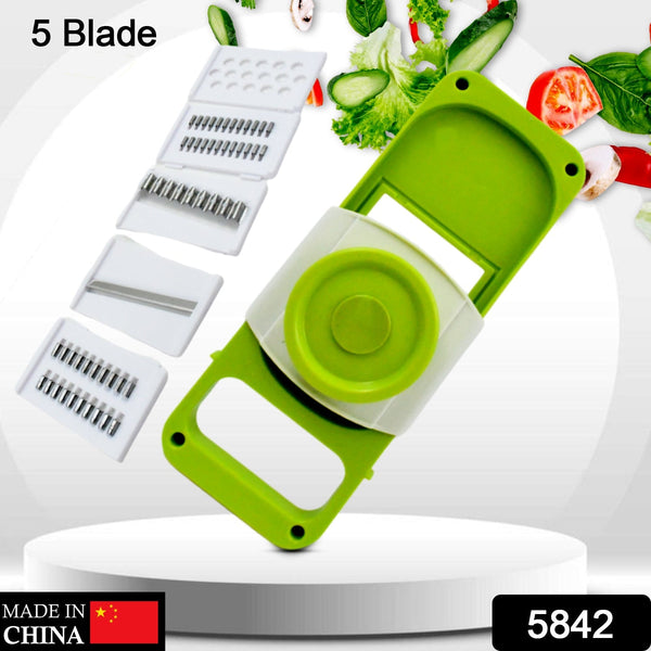 Slicer for Kitchen 5 in 1 Foldable Vegetable Slicer Blade Potato Cutter, Veggie Slicer, Onion Slicer, Julienne Grater with Protective Guards, Stainless Steel Blade the24kgal