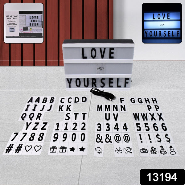 Black Mini A6 Magnetic Cinematic Light Box with 82 Characters and 10 Emojis  (1 Set) the24kgal