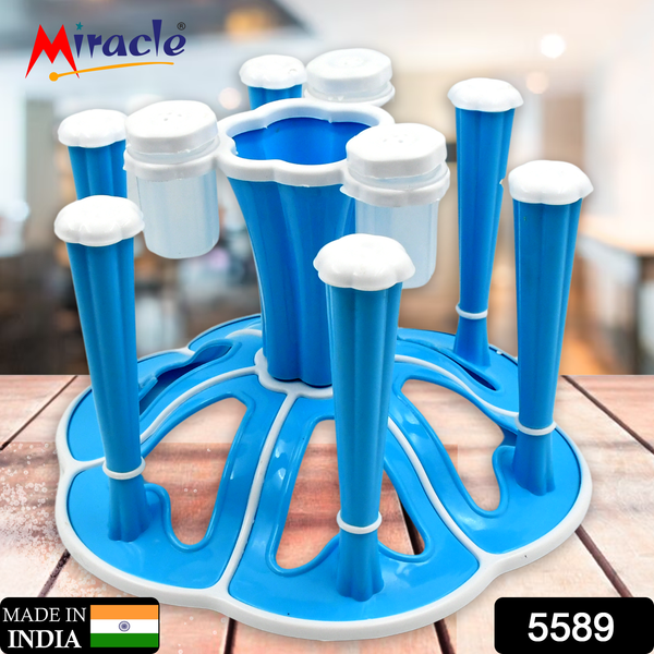Miracle Plastic Glass Stand for Kitchen & Dining (6-Glass, Spices, Moq - 2 Pc) the24kgal