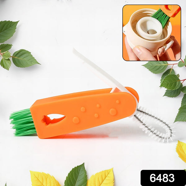 3-in-1 Multifunctional Cleaning Brush Set – Mini Bottle, Cup & Lid Cleaner (1 Pc) the24kgal
