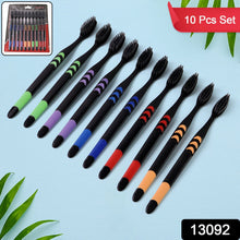 Soft Toothbrush With Plastic Round Box for Men and Women, Kids, Adults Plastic Toothbrush (10 pcs Set) the24kgal