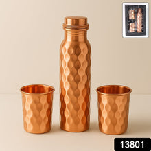Copper Water Bottle 2 Glasses with Gift Box (3 Pcs Set) the24kgal