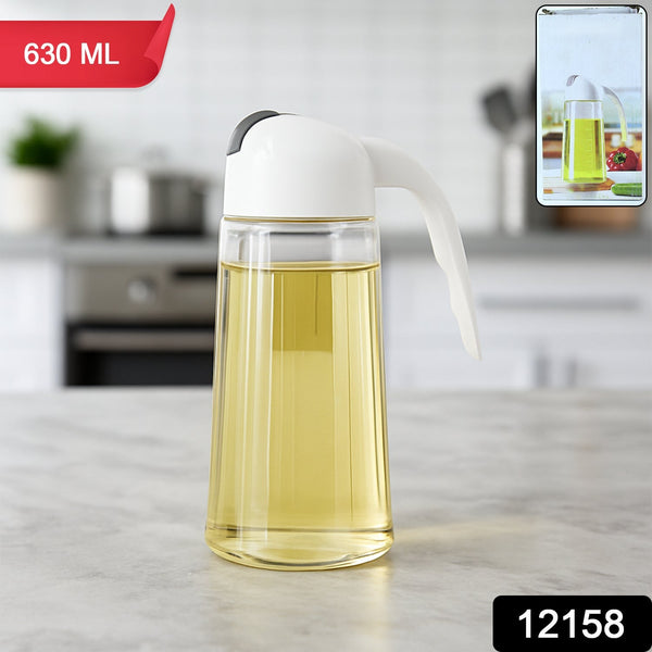 Kitchen Glass Oil Bottle Dispenser Automatic Opening Closing Home Bottles For Oil And Vinegar Honey Olive Oil Container (630ml) the24kgal