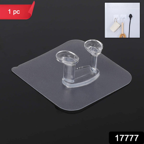 Transparent Self-Adhesive Wall Hook – Drill-Free, Waterproof & Oil-Proof for Toothbrush, Socket (1 Pc) the24kgal