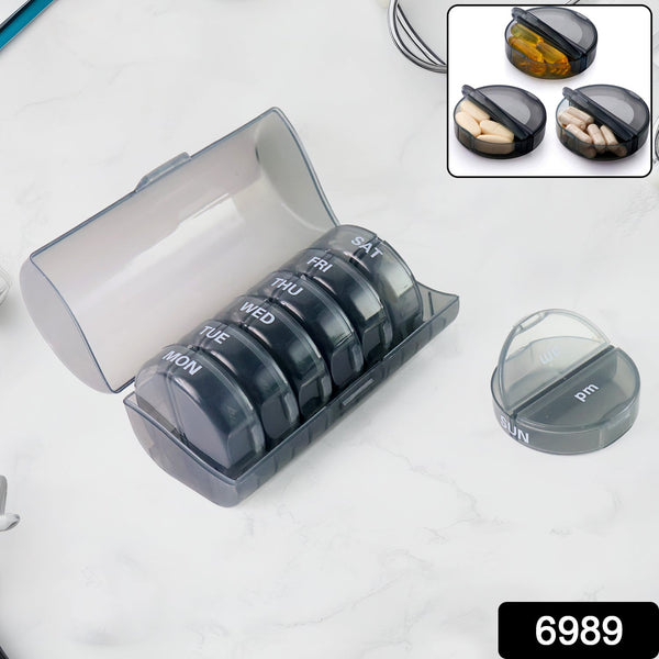 Weekly Pill Organizer 2 Times a Day Travel 7 Day Pill Box Twice a Day Daily Medicine Pill Case with Large Compartments the24kgal