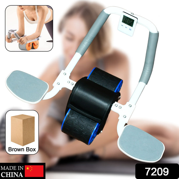 Abdominal Roller Wheel, Automatic Rebound Sponge Handle, Double Wheel Abdominal Roller, Non-Slip Timer Function with Elbow Support for Exercises for Body Fitness Strength Training Home Gym the24kgal