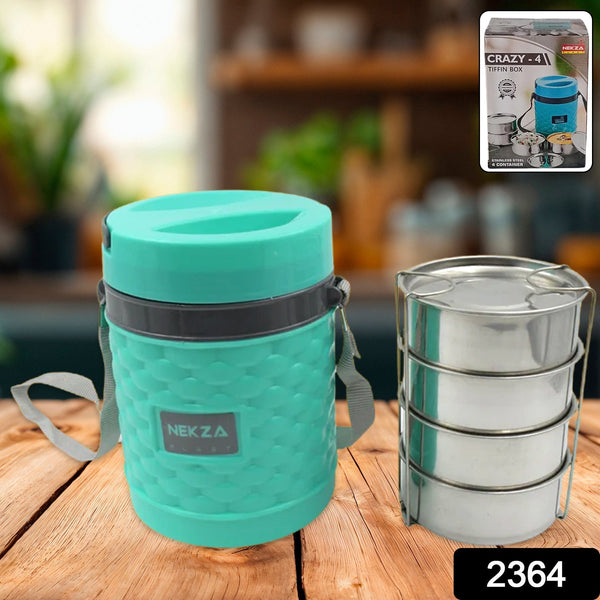 Double Wall Insulated Tiffin with Handle (1 Pc): Stackable, Hot Food Container the24kgal