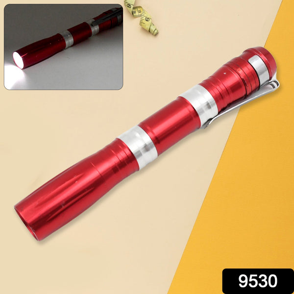 Portable Mini Torch / Flashlight LED Powerful High Lumens Pen Light with Clip, Portable Pocket Compact Torch for Emergency AA Battery operated (1 Pc / Battery not included) the24kgal
