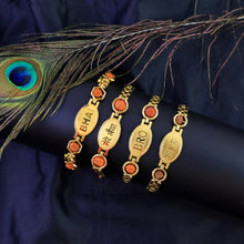 Gold Plated Metal Bracelet Rakhi For Brother (1 Pc) Wukusy